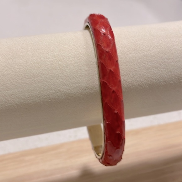 Italian 24KT Gold Plated Snakeskin Bracelet - Picture 2 of 4